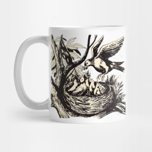 mother bird in the nest Mug